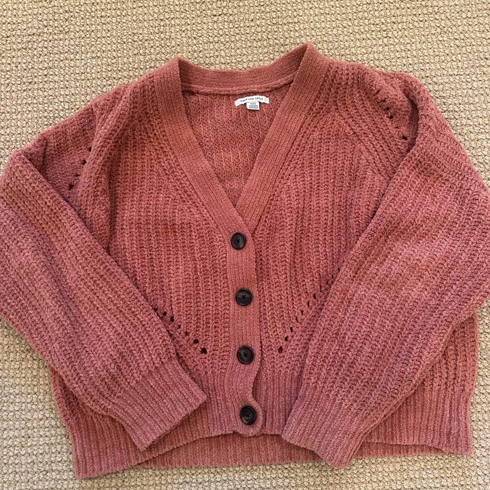 American Eagle Outfitters Women's Cardigan - Dusty Rose